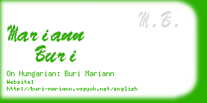 mariann buri business card
